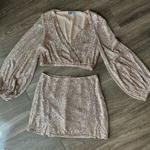 Sequin Long Sleeve 2 piece Set